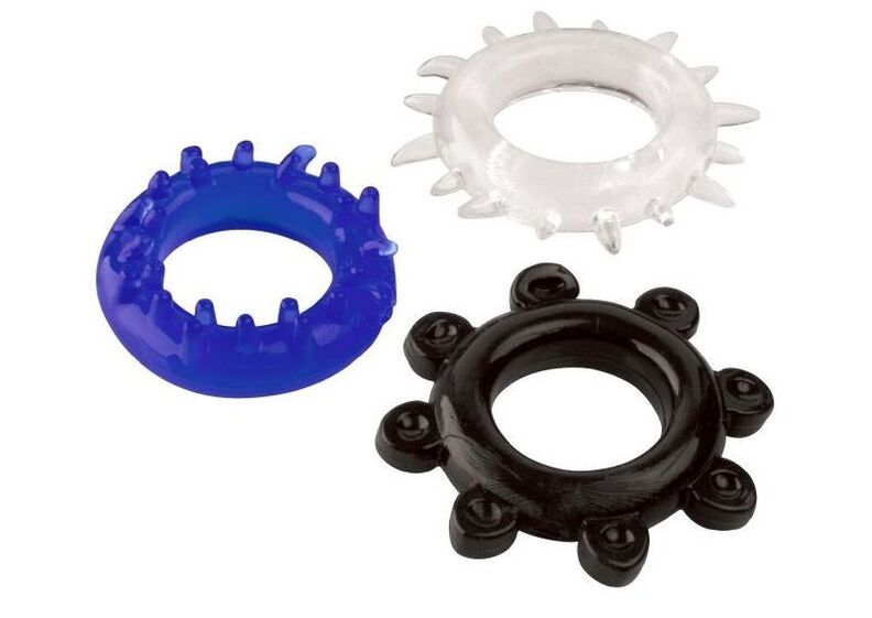 Erection rings for visual enlargement of the penis